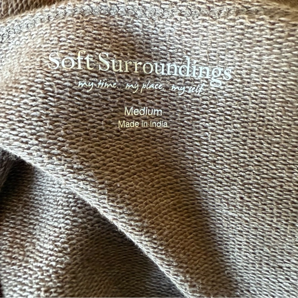 Soft Surroundings‎ Sweater Appliqué Womens Maroon Fleece Pullover L - Picture 8 of 9